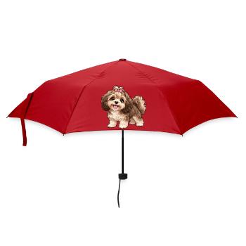 Bolonka Zwetna Kawaii Style – Süßer kleiner Hund - Regenschirm (klein) - Rot - Vorne