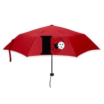 Floorball , Unihockey , I Love Floorball (25) - Regenschirm (klein) - Rot - Vorne