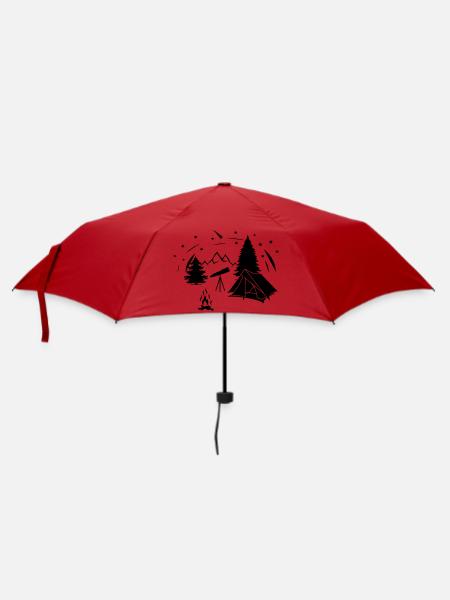 Sternenhimmel im Wald mit Starminokular - Regenschirm (klein) - Rot