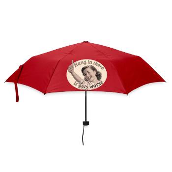 Bleib dran, es wird schlimmer - Regenschirm (klein) - Rot - Vorne