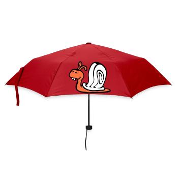 Schnecke Hasenzähne niedlich süß glücklich lustig - Regenschirm (klein) - Rot - Vorne