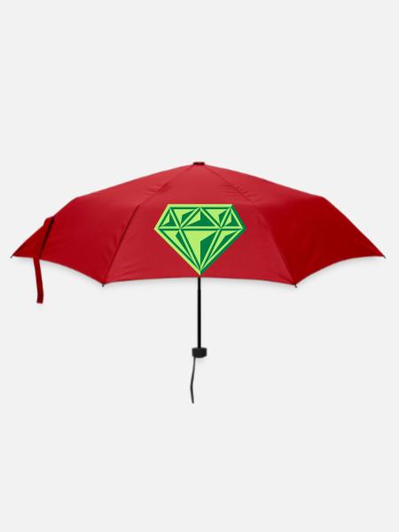 Diamant (Edelstein / Brillant / Symbol / Gre / 2C) - Regenschirm (klein) - Rot