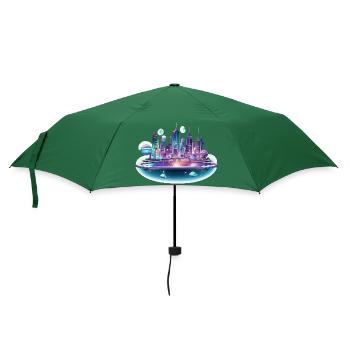 Silhouette de la Cité Spatiale Néon - Parapluie standard - vert bouteille - Devant
