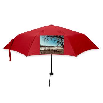 Paysage hivernal au bord du lac - Parapluie standard - rouge - Devant