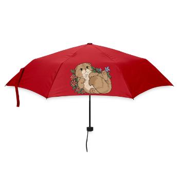Florales Scottish Fold-Kätzchen - Regenschirm (klein) - Rot - Vorne