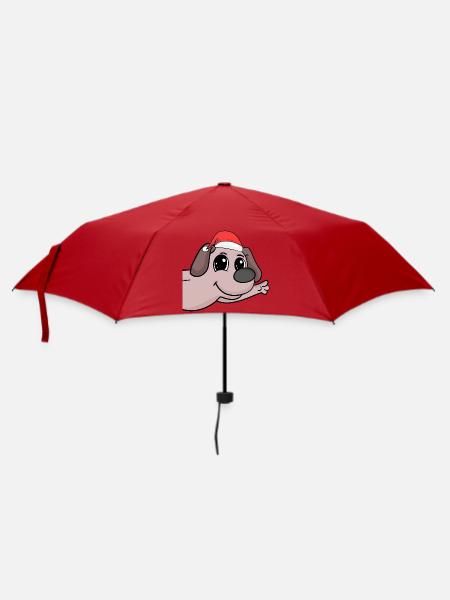 Hund Weihnachten Hunde - Regenschirm (klein) - Rot