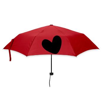 Herz einfarbig ausgefüllt - Regenschirm (klein) - Rot - Vorne