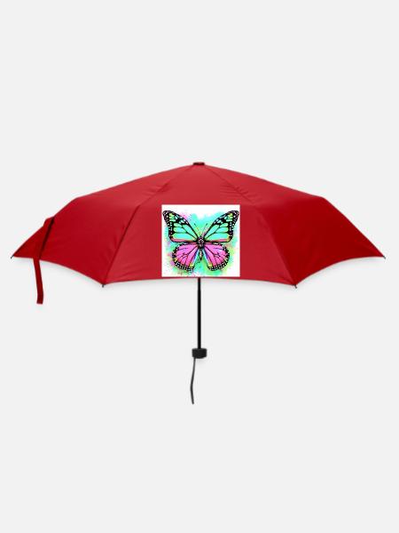 Schmetterling - Regenschirm (klein) - Rot