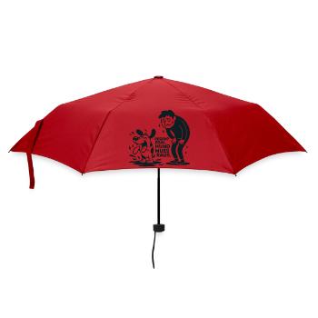 Regenhund Muss Raus - Regenschirm (klein) - Rot - Vorne
