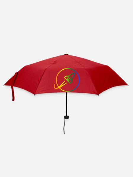Rakete Regenbogen Umlaufbahn - Regenschirm (klein) - Rot