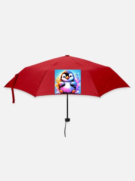 Pinguin - Regenschirm (klein) - Rot