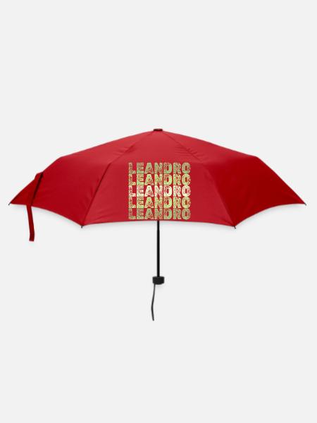Vorname Leandro - Regenschirm (klein) - Rot