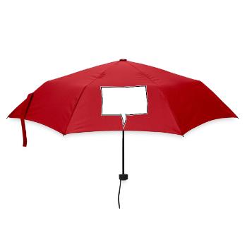 Eckige Sprechblase in Weiß - Regenschirm (klein) - Rot - Vorne