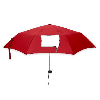 Eckige Sprechblase rechts in Weiß - Regenschirm (klein) - Rot - Vorne
