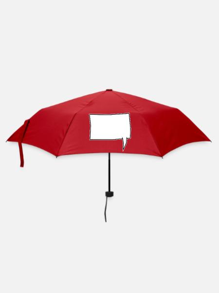 Eckige Sprechblase rechts in Weiß - Regenschirm (klein) - Rot