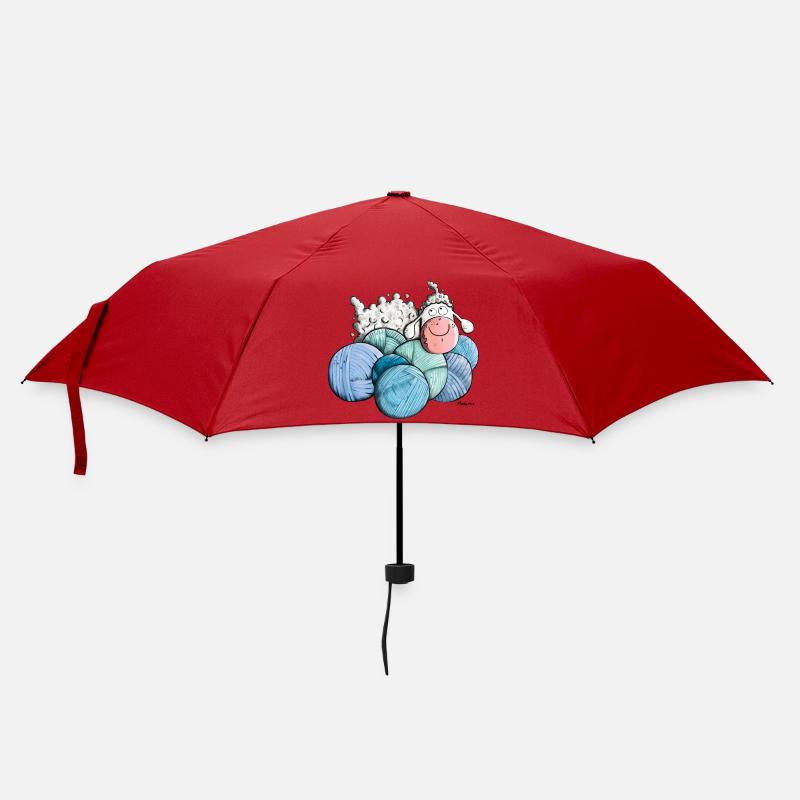 Schaf auf Wolle - Regenschirm (klein) - Rot