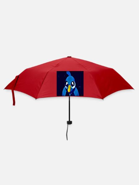 Schimmernder Blauparrot im Nachtstern - Regenschirm (klein) - Rot