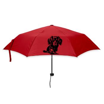 Dackel - Regenschirm (klein) - Rot - Vorne