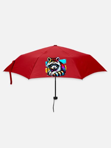 Waschbär - Regenschirm (klein) - Rot