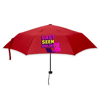 Last seen online: Meme design with annoyed cat - Umbrella (small) - red - Front