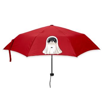 Robbe Tier Halloween Geist - Regenschirm (klein) - Rot - Vorne