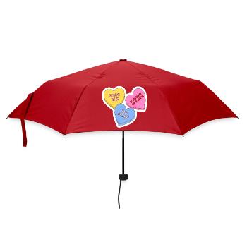 Pastellherzen Liebesbotschaft Trio - Regenschirm (klein) - Rot - Vorne