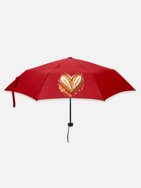 Herz Brot Backen Sauerteig Bäcker Design - Regenschirm (klein) - Rot