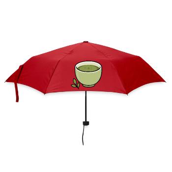 Minimalistische Matcha-Teetassen-Illustration - Regenschirm (klein) - Rot - Vorne