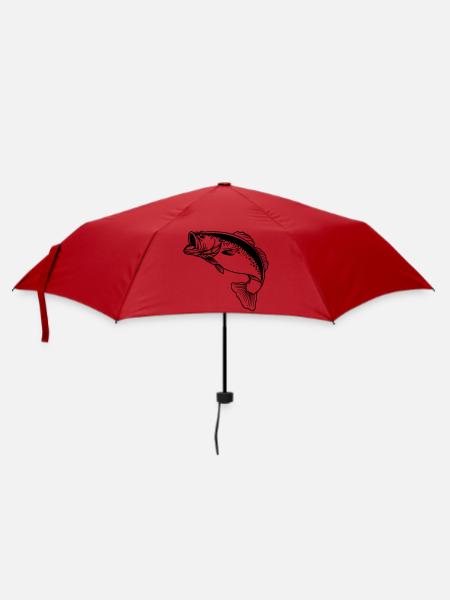 Logo transparent de poisson pour pêcheur - Parapluie standard - rouge