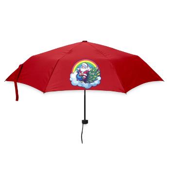 Noël du Père Noël oiseau paon - Parapluie standard - rouge - Devant