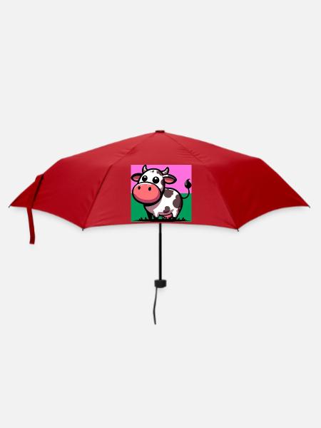 Kuh - Regenschirm (klein) - Rot