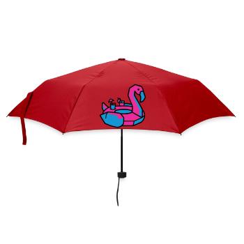 Flamingo Swimming Animal Pool Party - Umbrella (small) - red - Front