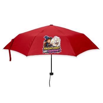 Hausaufgaben Aber Zauberhaft Zauberer Kind Spruch - Regenschirm (klein) - Rot - Vorne
