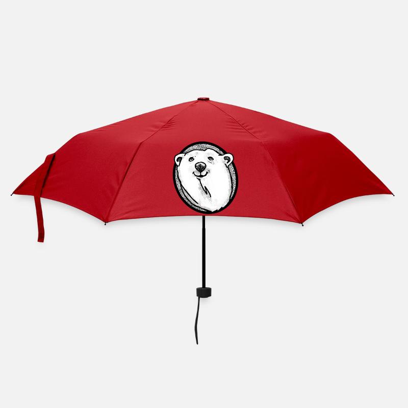 Schmunzelnder Eisbär - Regenschirm (klein) - Rot