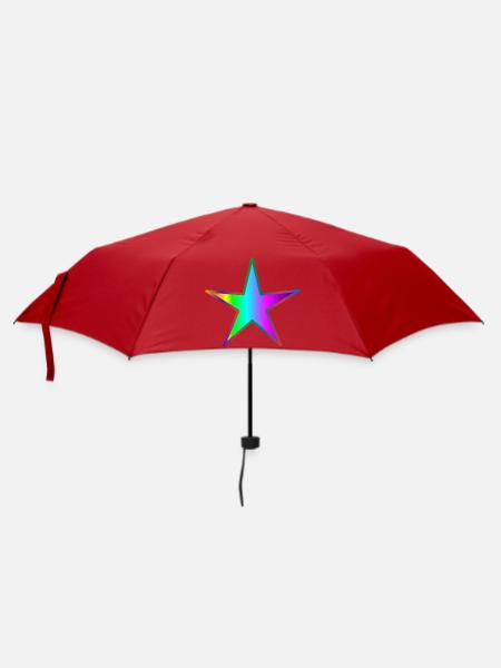 STERN. STERNE. STERN. FEST. JAHRESTAG. WEIHNACHTEN - Regenschirm (klein) - Rot