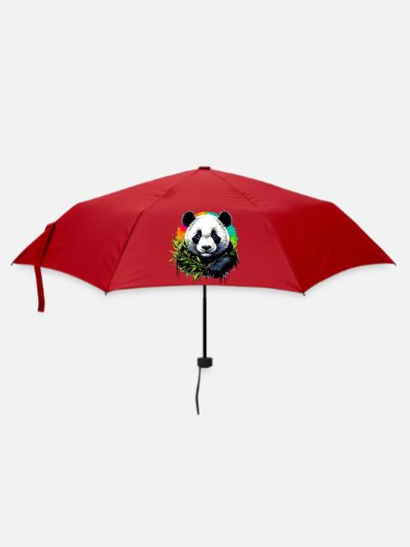 Panda - Regenschirm (klein) - Rot