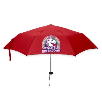 Unicorn My Little Breakdown Cartoon - Umbrella (small) - red - Front