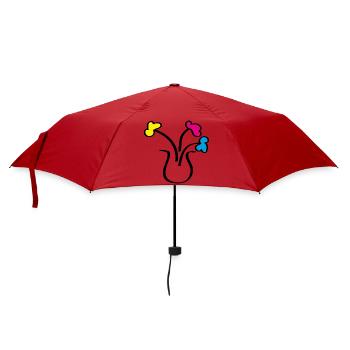 Abstract drawing flowers in a vase - Umbrella (small) - red - Front