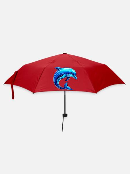 Delfin - Regenschirm (klein) - Rot