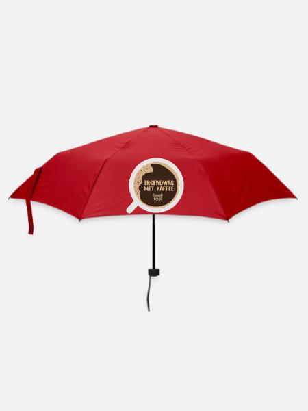 Irgendwas mit Kaffee - Regenschirm (klein) - Rot