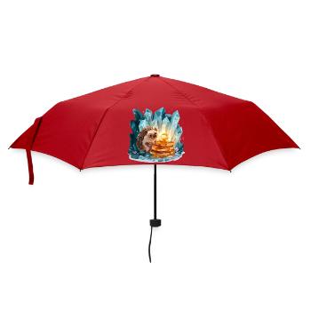 Hedgehog with golden pancakes - Umbrella (small) - red - Front