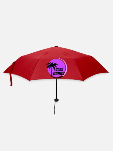 Miami Palmen Neon Logo - Regenschirm (klein) - Rot