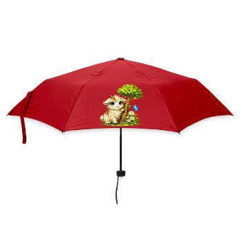 Cuddly goat with butterfly - Umbrella (small) - red - Front