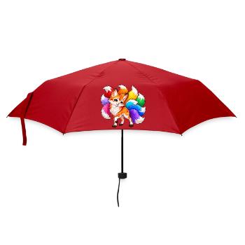 Neunschwänziger Fuchs mehrfarbiger Kawaii - Regenschirm (klein) - Rot - Vorne