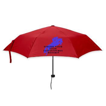 stolzer Vater einer fantastischen Reiterin - Regenschirm (klein) - Rot - Vorne