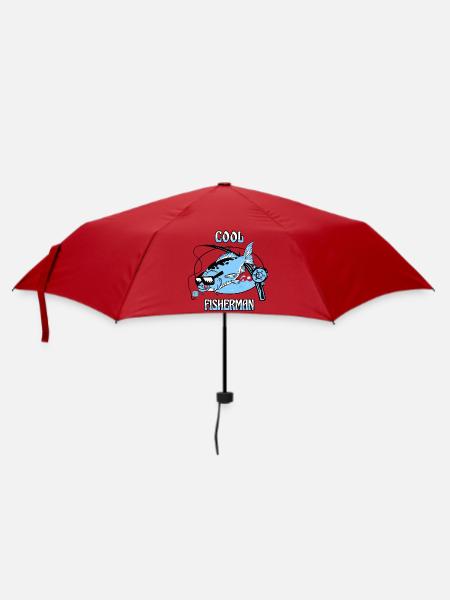 Coole Fischer Mann - Regenschirm (klein) - Rot