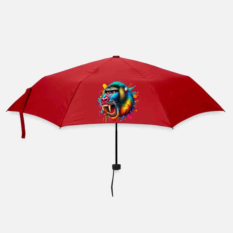 Mandrill-Affe - Regenschirm (klein) - Rot