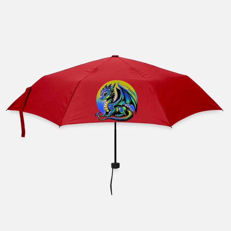 Drache - Regenschirm (klein) - Rot