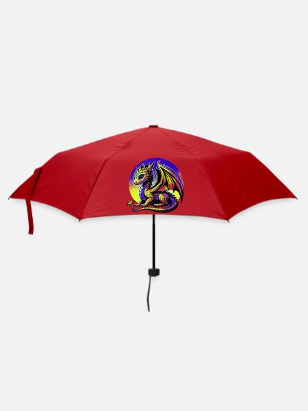 Drache - Regenschirm (klein) - Rot