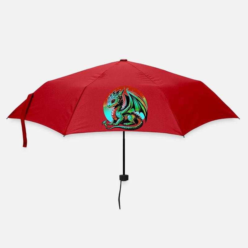 Drache - Regenschirm (klein) - Rot